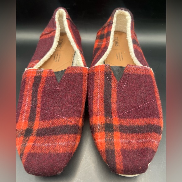 TOMS- Plaid Slip-On Shoes,‎ Womens Size:9, Pre- Owned - Picture 2 of 5